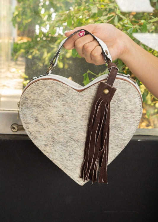 Bolsa Corazón Blanco Pelo