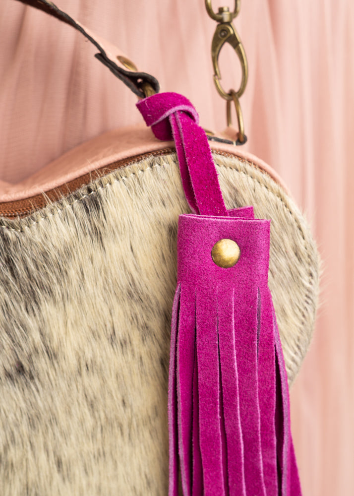 Bolsa Corazón Rosa Pelo