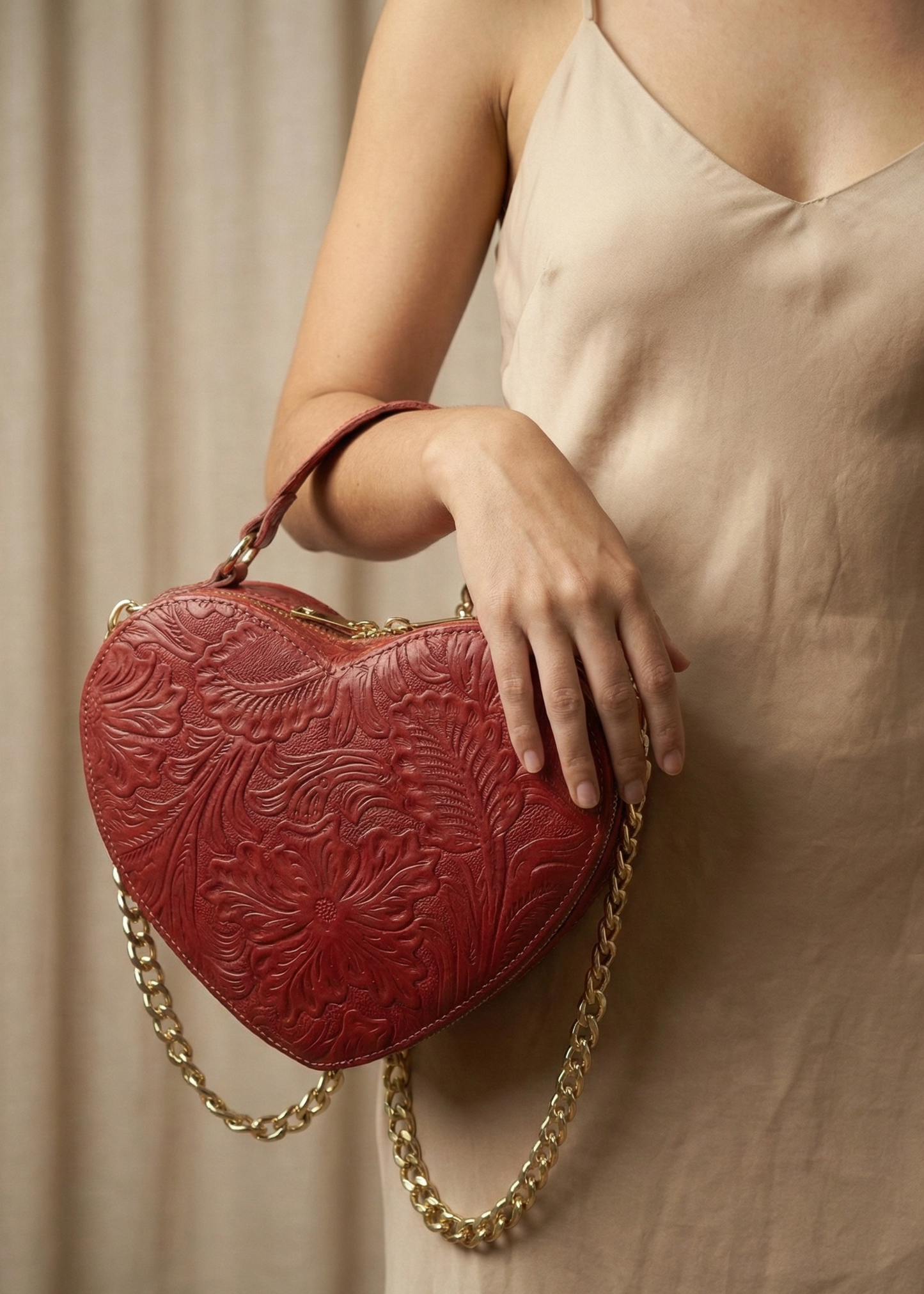 Bolsa Corazón Rojo Cadena