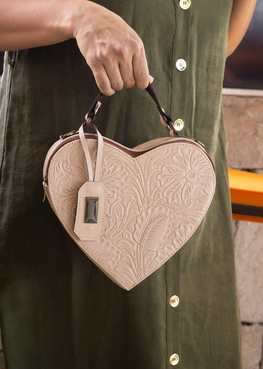 Bolsa Corazón Color Beige