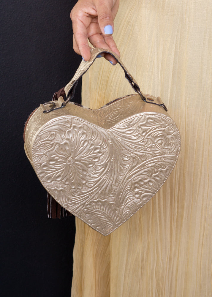 Bolsa Corazón Oro Pelo