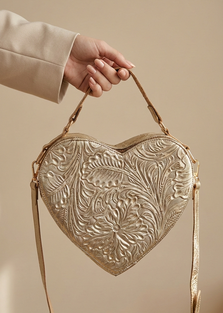 Bolsa Corazón Oro