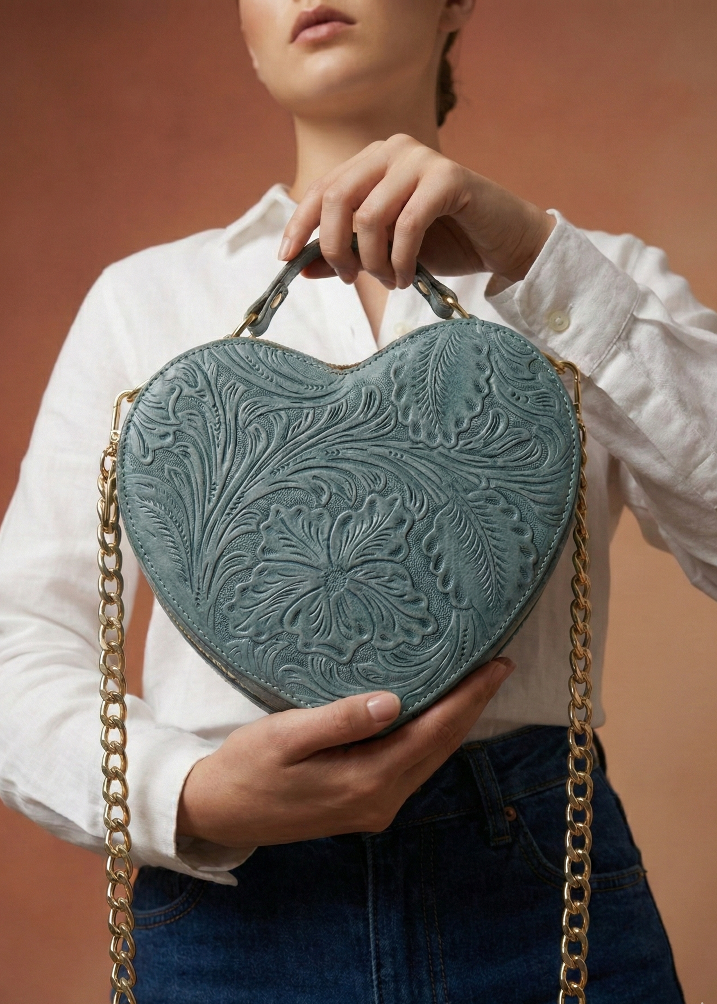 Bolsa Corazón Azul Cadena