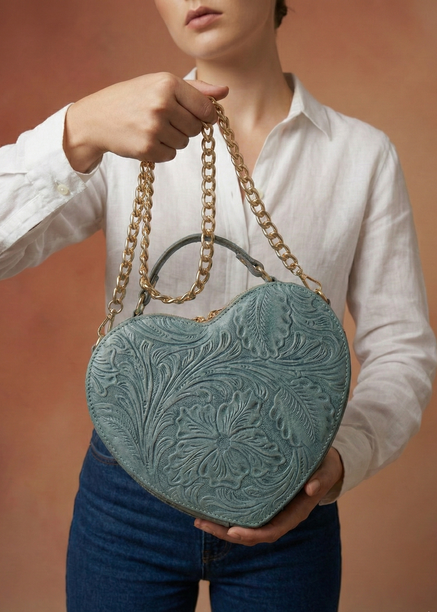 Bolsa Corazón Azul Cadena