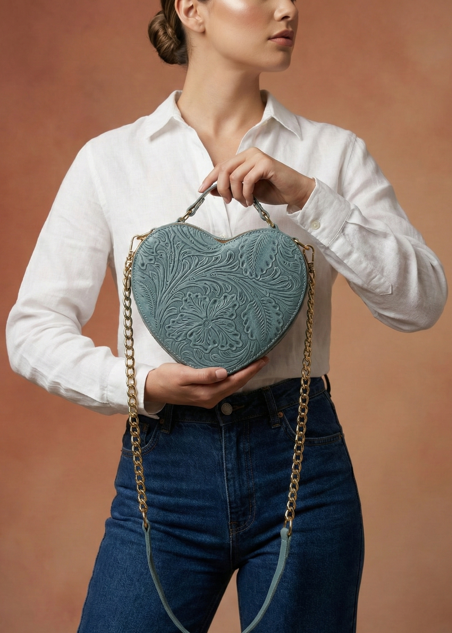 Bolsa Corazón Azul Cadena